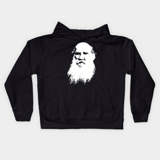 Leo Tolstoy White On Black Kids Hoodie